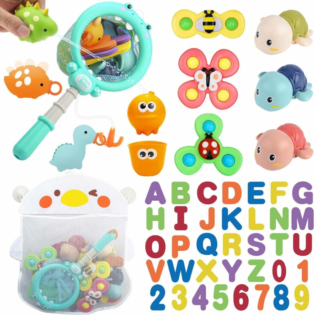 Baby Bath Toys For Toddlers 1-3  Kid Bathtub Toy With 36 Foam Bath Letter & Number  Fishing Games With Fish Net  Water Pool Toy With Storage Bag  Shower Toy Gift For Boy Girl Infant 1 2 3 4 5 6  |  Bath Toys All Toys Bath Toys