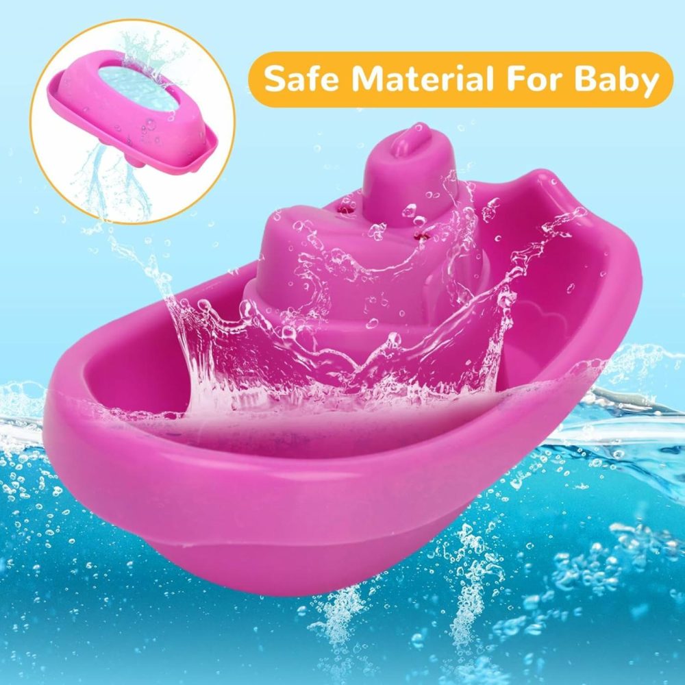 Baby Bath Toys For Toddlers | 13 Pcs Toddler Water Toys | Infants Bathtub Toys With 1 Shark Shower | 6 Toy Boats And 6 Baby Bath Cup | Bath Toys For Babies 6-12 Months  |  Bath Toys All Toys Bath Toys