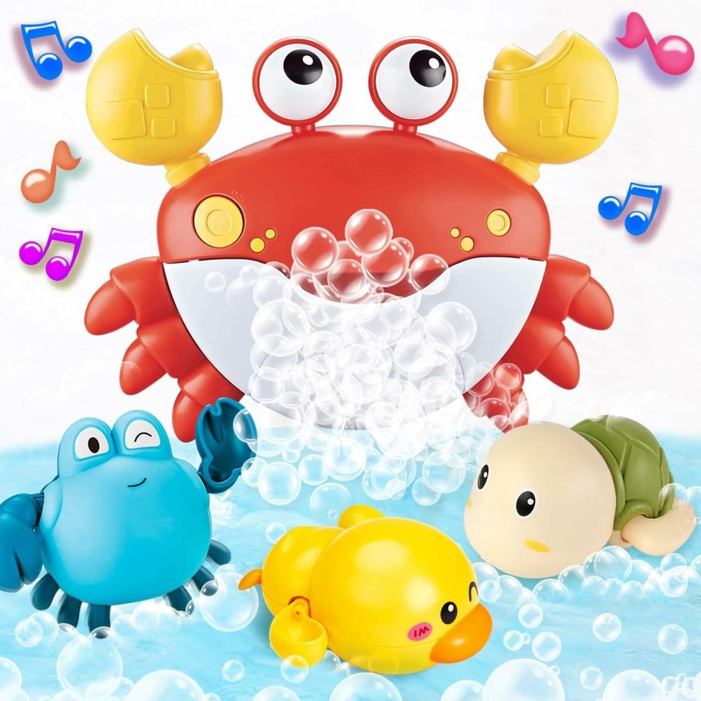 Baby Bath Toys For Toddlers  Crab Bath Bubble Maker With 12 Songs  3 Pack Wind-Up Pool Toys For Kid  Bathtub Toys As Birthday Gift For Boys Girls  |  Bath Toys All Toys Bath Toys