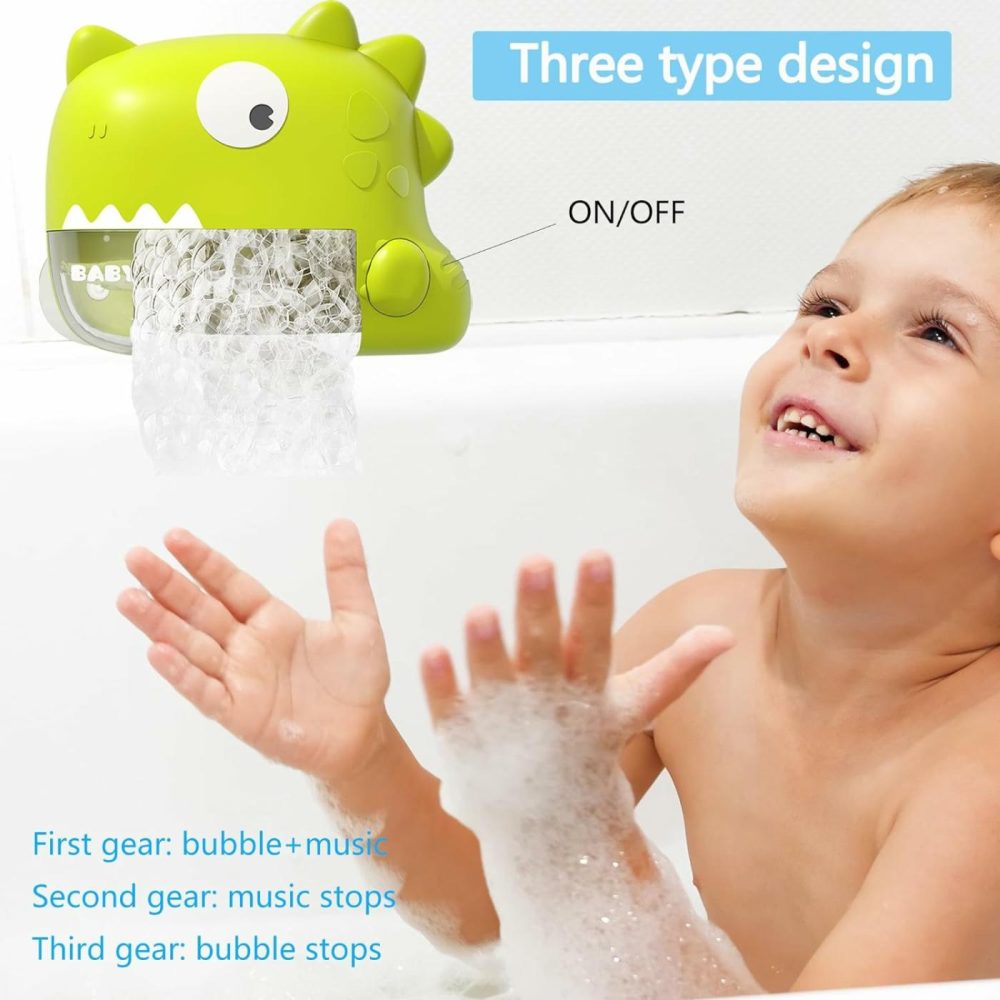 Baby Bath Toys – Musical Bubble Machine Dinosaur Toys For Kids 3-5  Automatic Toddler Bath Toys For Kids Ages 1-3  Birthday Valentines Day Christmas Easter Gifts  Kids Pool Shower Games  |  Bath Toys All Toys Bath Toys