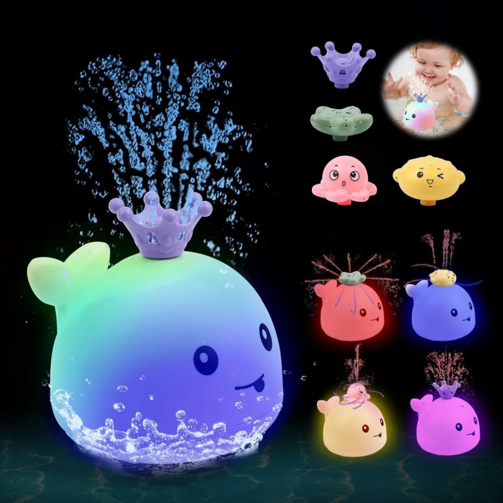 Baby Bath Toys  Whale Bath Toy Spray  Four Water Spray Patterns  Baby Light Up Bath Tub Toys  Waterproof Design,Child-Safe  Ideal For Kids’ Bath Time,Baby Toys For Infants And Kids (White)  |  Bath Toys All Toys Bath Toys