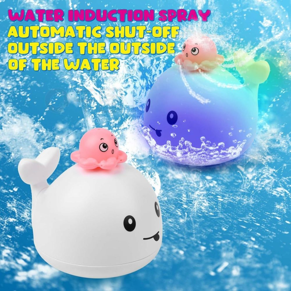 Baby Bath Toys  Whale Bath Toy Spray  Four Water Spray Patterns  Baby Light Up Bath Tub Toys  Waterproof Design,Child-Safe  Ideal For Kids’ Bath Time,Baby Toys For Infants And Kids (White)  |  Bath Toys All Toys Bath Toys