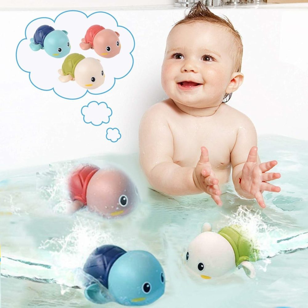 Baby Bath Toys-Wind Up Turtle Bathtub Toys,Toy For Babies 6-12 Months Floating Swimming Turtles For Boys Girls,Baby Shower Bathtime Fun Pool Toys For Toddlers,Gift For 1 2 3 4 Year Old Boys Girls  |  Bath Toys All Toys Bath Toys