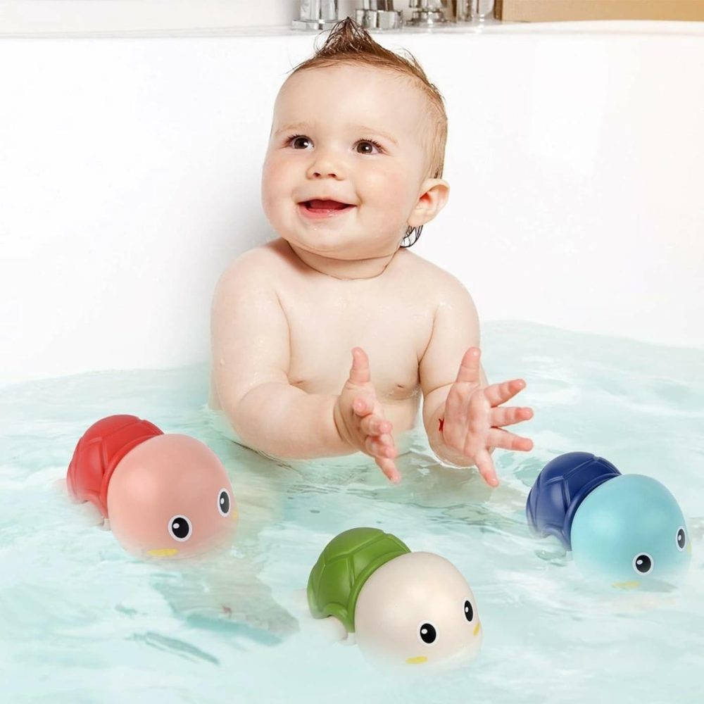 Baby Bath Toys-Wind Up Turtle Bathtub Toys,Toy For Babies 6-12 Months   Mold Free Bath Toys Baby Shower Bathtime Fun Pool Toys For Toddlers,Gift For 1 2 3 4 Year Old Boys Girls  |  Bath Toys All Toys Bath Toys