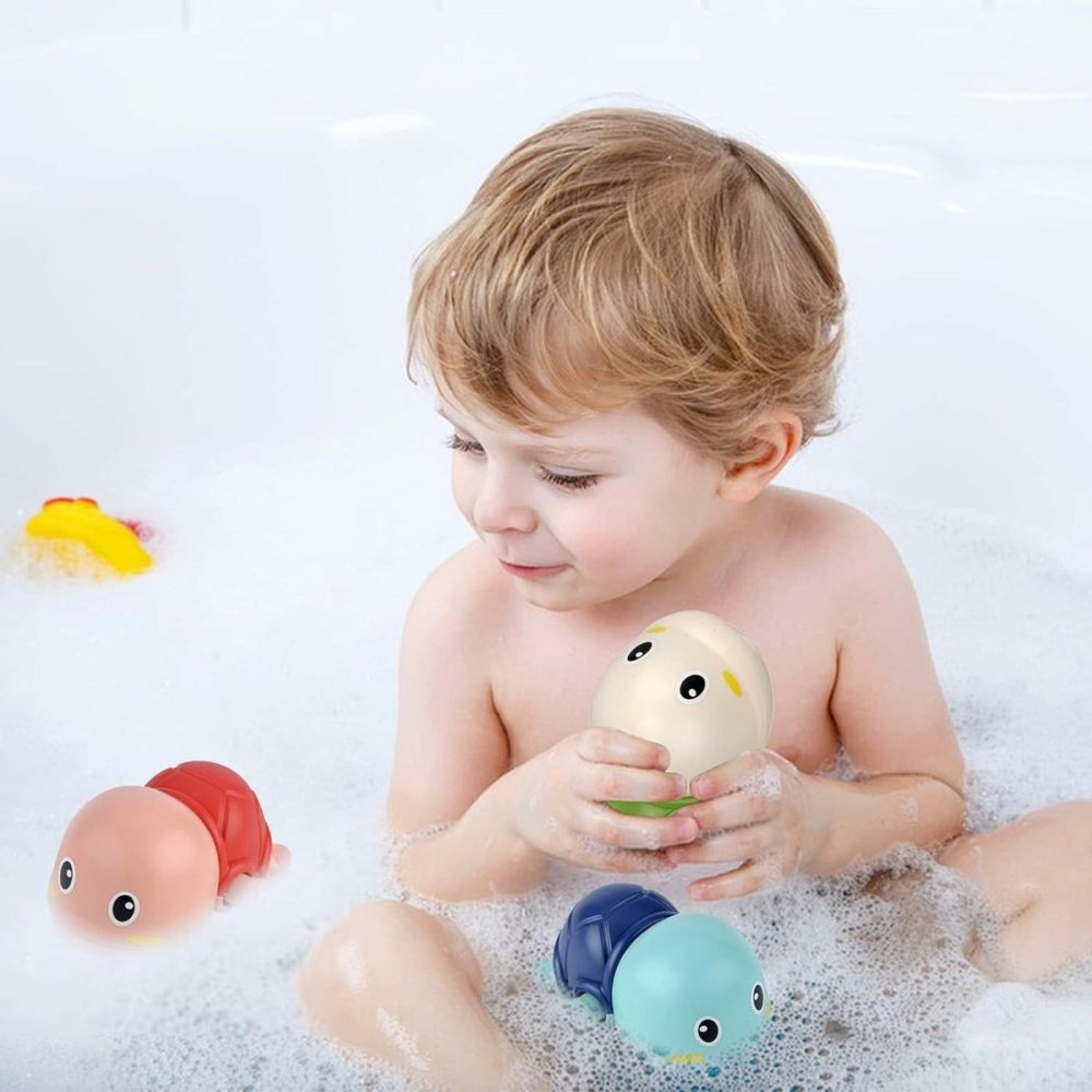 Baby Bath Toys-Wind Up Turtle Bathtub Toys,Toy For Babies 6-12 Months   Mold Free Bath Toys Baby Shower Bathtime Fun Pool Toys For Toddlers,Gift For 1 2 3 4 Year Old Boys Girls  |  Bath Toys All Toys Bath Toys