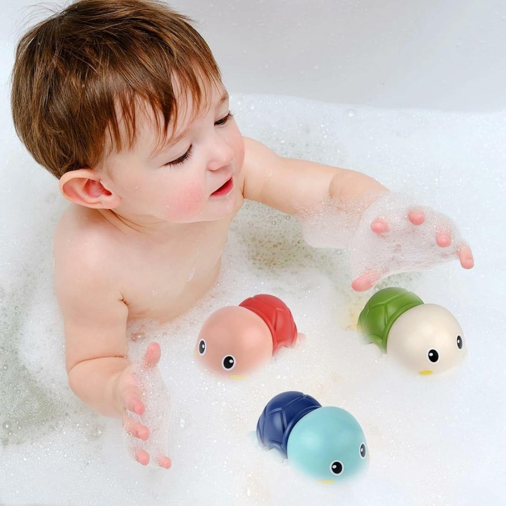 Baby Bath Toys-Wind Up Turtle Bathtub Toys,Toy For Babies 6-12 Months   Mold Free Bath Toys Baby Shower Bathtime Fun Pool Toys For Toddlers,Gift For 1 2 3 4 Year Old Boys Girls  |  Bath Toys All Toys Bath Toys