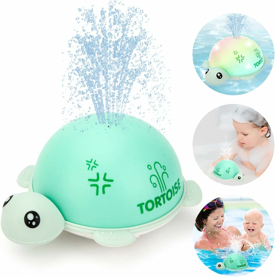 Baby Bath Toys,Spray Water Bath Toys For Toddlers,Light Up Bathtub Toys With Led Light,Auto Induction Sprinkler Swimming,Pool,Bathroom,Shower Water Toys For Infant,Boys,Girls Kids Age 1-3  |  Bath Toys All Toys Bath Toys