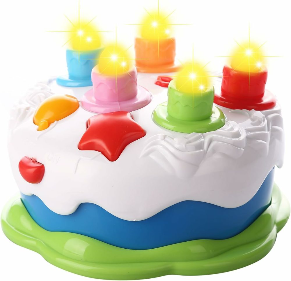 Baby Birthday Cake Toy With Candles Music Toy For 2 3 4 5 Years Old Toddler Christmas Gift  |  Musical Toys All Toys multicolored