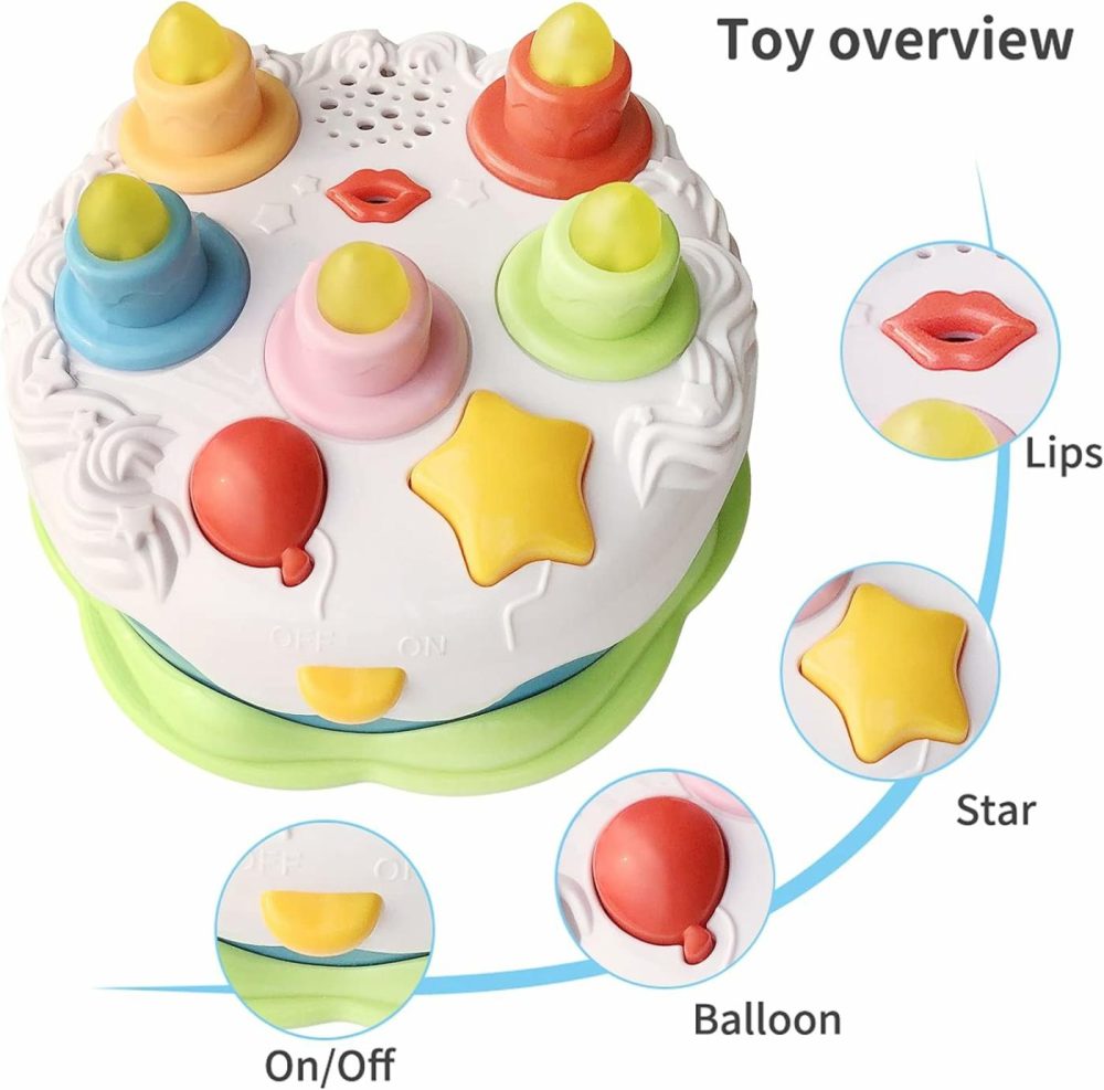 Baby Birthday Cake Toy With Candles Music Toy For 2 3 4 5 Years Old Toddler Christmas Gift  |  Musical Toys All Toys multicolored