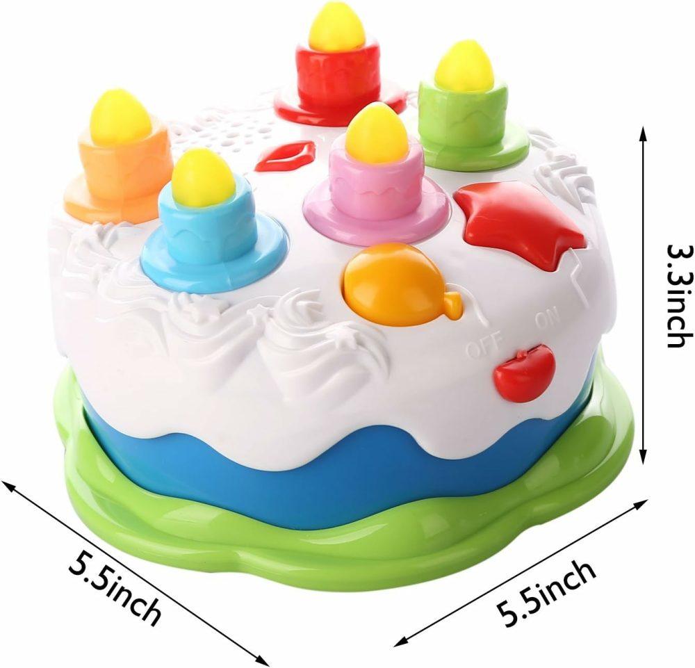 Baby Birthday Cake Toy With Candles Music Toy For 2 3 4 5 Years Old Toddler Christmas Gift  |  Musical Toys All Toys multicolored