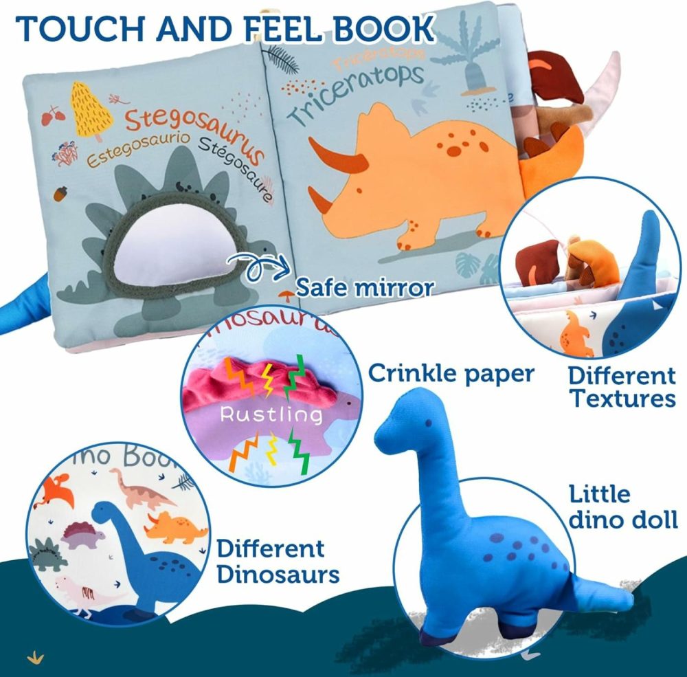 Baby Books Toys 6-12 Months  Touch And Feel Crinkle Books 0-6 Months Baby Boy Gift Toys Newborn Infant Tummy Time Toys Christmas Stocking Stuffers For Boys Girls  |  Early Development & Activity Toys All Toys Early Development & Activity Toys