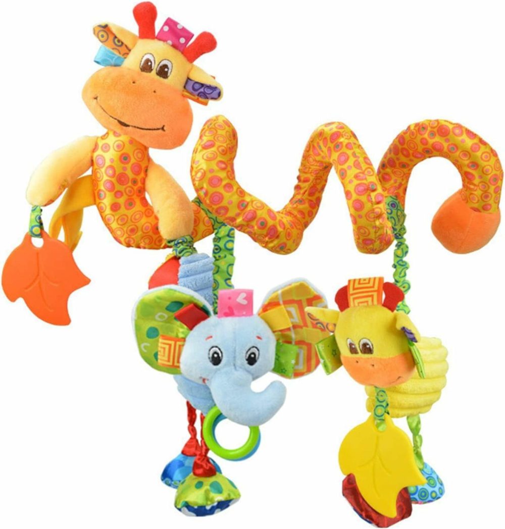 Baby Car Seat Stroller Crib Toys  Plush Hanging Spiral Activity Pram Crib Toy With Music Box  Rattles  Squeaker For Babies Infant Boys Girls Gifts (Giraffe)  |  Car Seat & Stroller Toys All Toys Car Seat & Stroller Toys