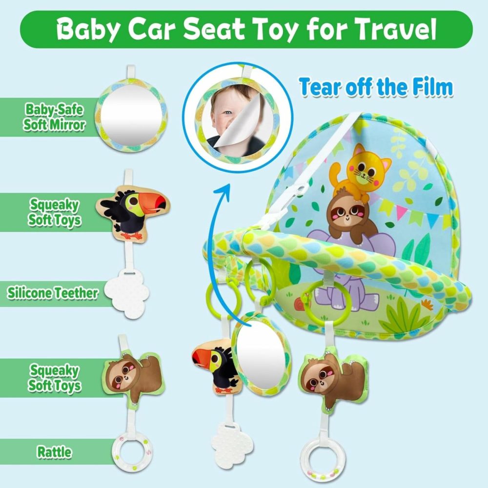 Baby Car Seat Toy For Travel Rear Facing Double Sided Baby Travel Activity Car Seat Entertainment Toy Easy Drive Gift For Newborn Baby Infant 0-12 Month  |  Car Seat & Stroller Toys All Toys Car Seat & Stroller Toys