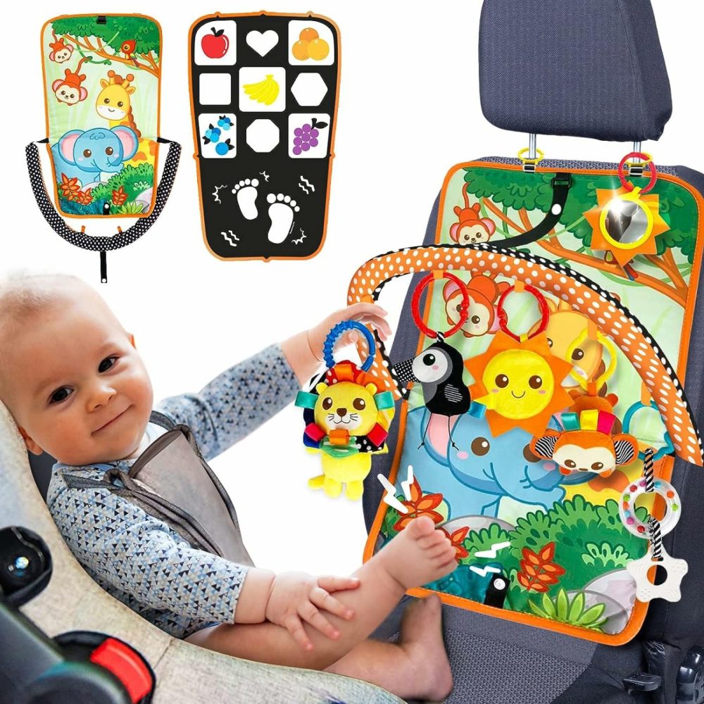 Baby Car Seat Toy With Music  Mirror  Animals – Portable Infant Travel Activities And Sensory Stroller Toys  |  Car Seat & Stroller Toys All Toys Car Seat & Stroller Toys