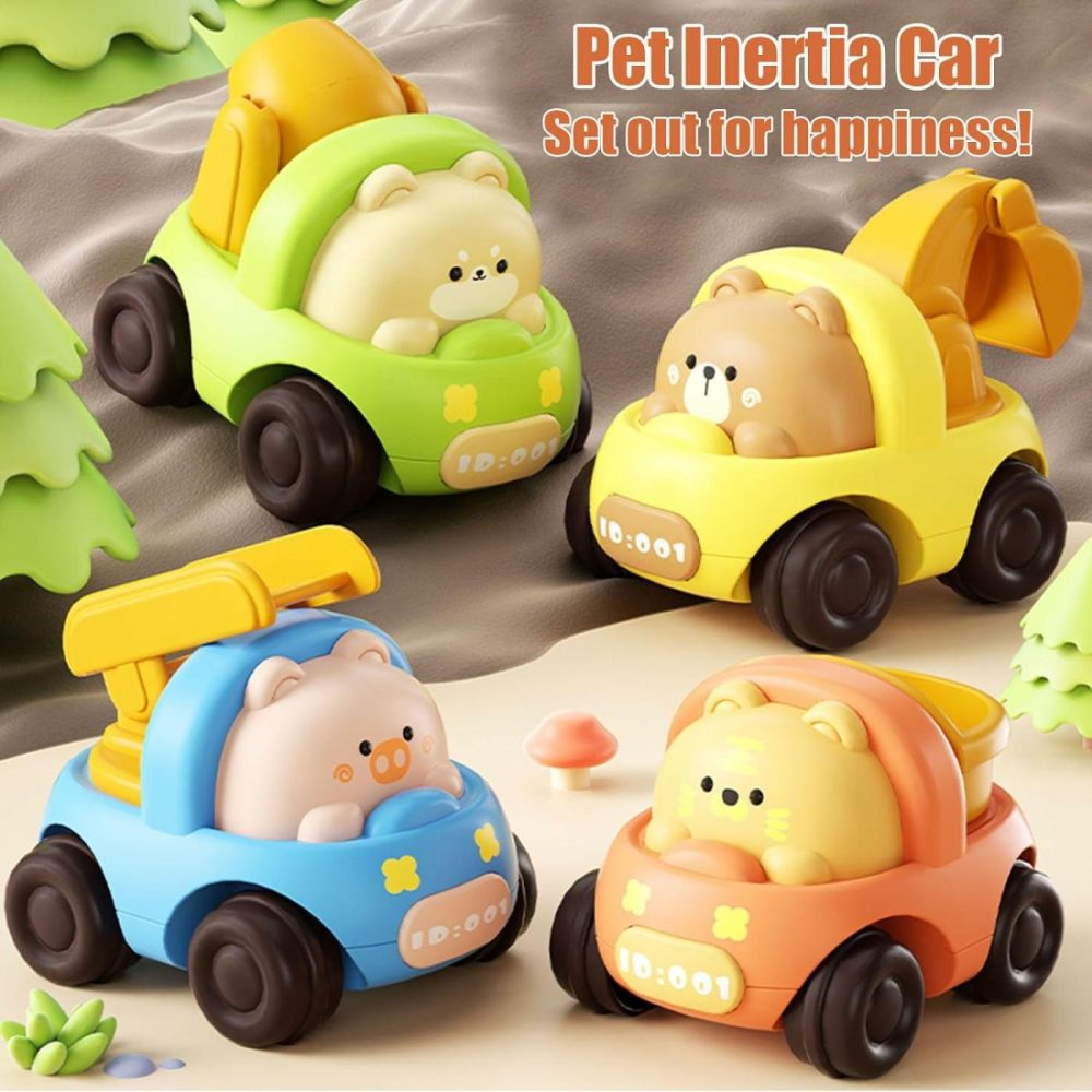 Baby Car Toys  4 Pcs Push And Go Friction Inertial Toy Cars For Toddlers 1-3 Years Old  Truck Engineering Car Toys For Birthday Party Gifts (001-4Pcs)  |  Push & Pull Toys All Toys Push & Pull Toys