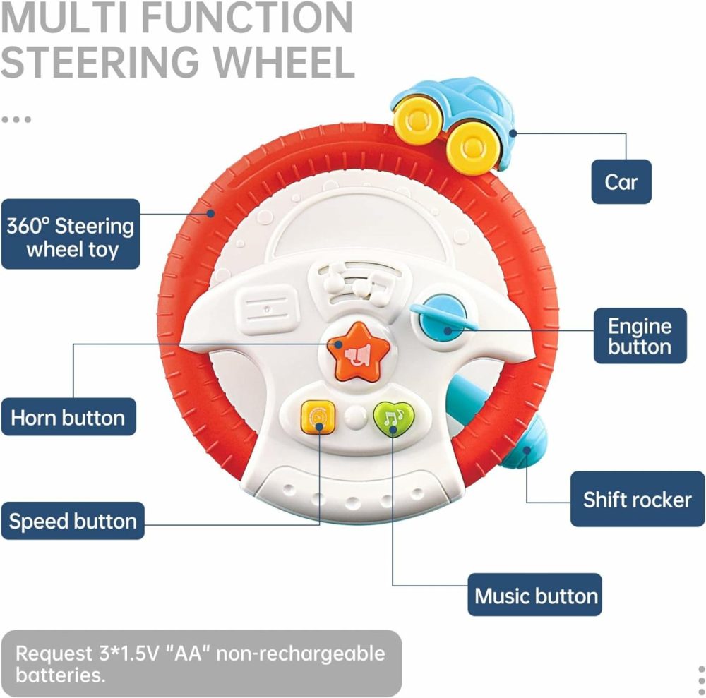 Baby Car Toys With Steering Wheel Center For Play And Kick (Car)  |  Car Seat & Stroller Toys All Toys Car Seat & Stroller Toys