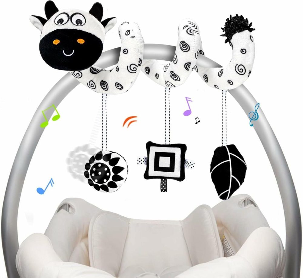 Baby Carseat Hanging Toys  Spiral Car Seat Toys For Babies 0-6 Months Boys Girls  Black And White High Contrast Toys For Newborn 0-3 Months  Spiral Hanging Toys For Baby Stroller/Crib/Bassinet  |  Car Seat & Stroller Toys All Toys Car Seat & Stroller Toys