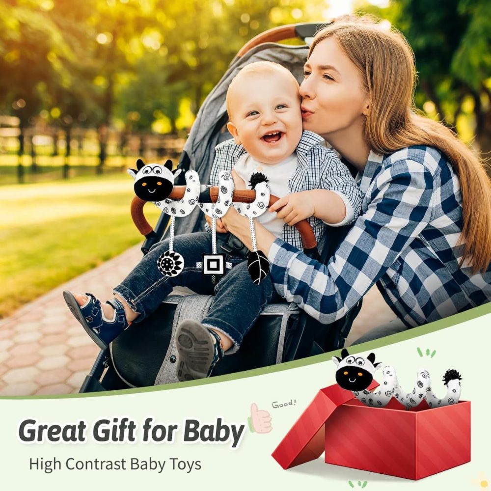 Baby Carseat Hanging Toys  Spiral Car Seat Toys For Babies 0-6 Months Boys Girls  Black And White High Contrast Toys For Newborn 0-3 Months  Spiral Hanging Toys For Baby Stroller/Crib/Bassinet  |  Car Seat & Stroller Toys All Toys Car Seat & Stroller Toys