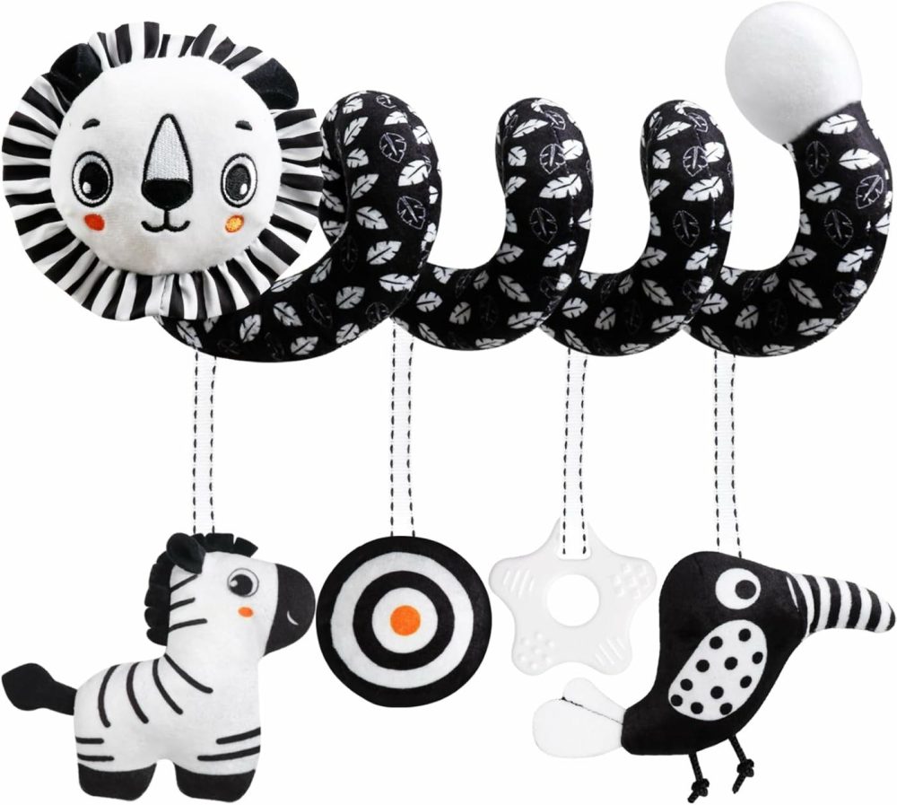 Baby Carseat Toy Black & White Rattle Spiral Hanging Activity Stroller Toy For Newborns Boys And Girls – Lion  |  Car Seat & Stroller Toys All Toys Car Seat & Stroller Toys