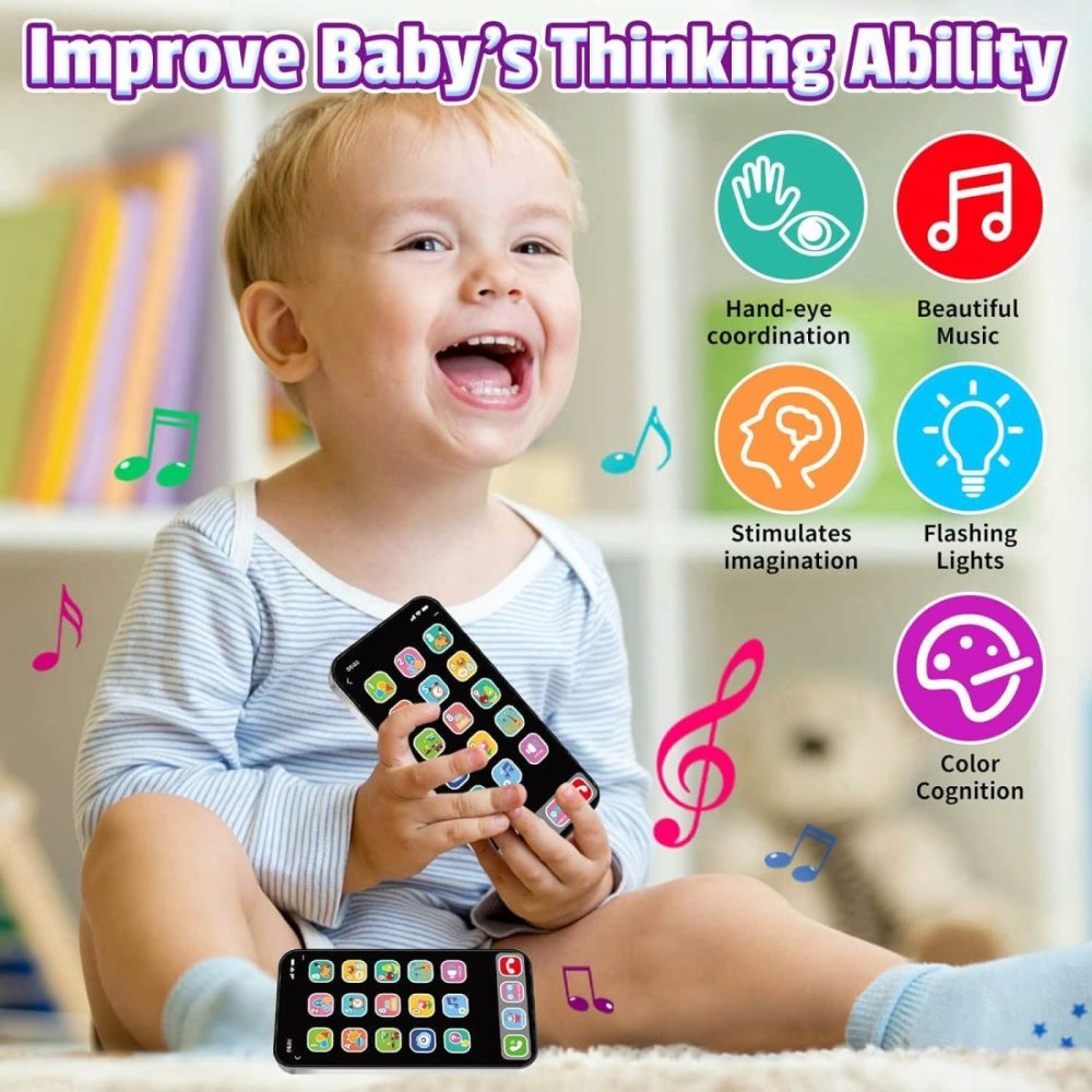 Baby Cell Phone Toy: Baby Phone Toy Fake Phones For Kids 6 To 12 Months Toddler Play Phone For Toddlers 1-3 – Kids Smart Phone Toys With Music & Learning Toy For 3 4 5 6 Year Old  |  Musical Toys All Toys