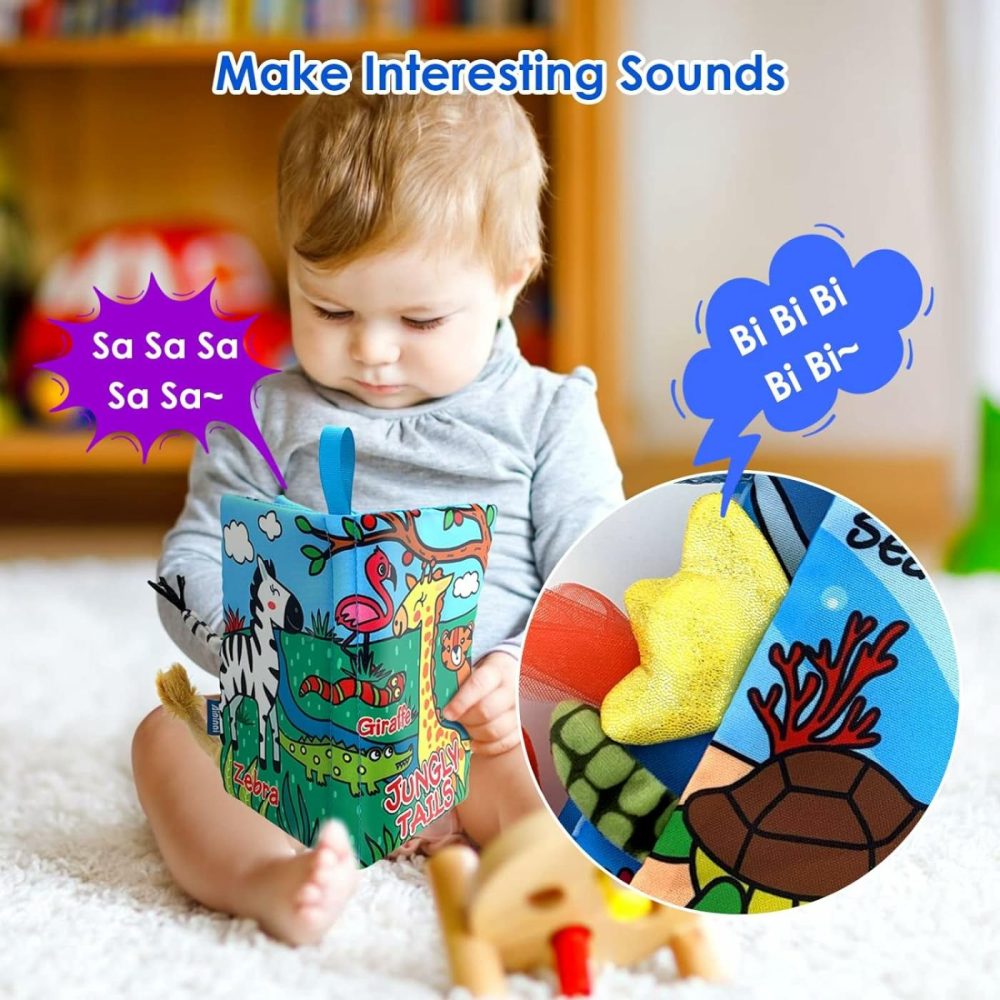 Baby Cloth Books 2Pcs High Contrast Sensory Crinkle Books For Babies Tummy Time Early Learning Infant Toys For 0-18 Months  |  Car Seat & Stroller Toys All Toys Car Seat & Stroller Toys