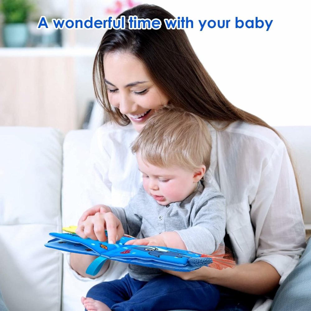 Baby Cloth Books 2Pcs High Contrast Sensory Crinkle Books For Babies Tummy Time Early Learning Infant Toys For 0-18 Months  |  Car Seat & Stroller Toys All Toys Car Seat & Stroller Toys