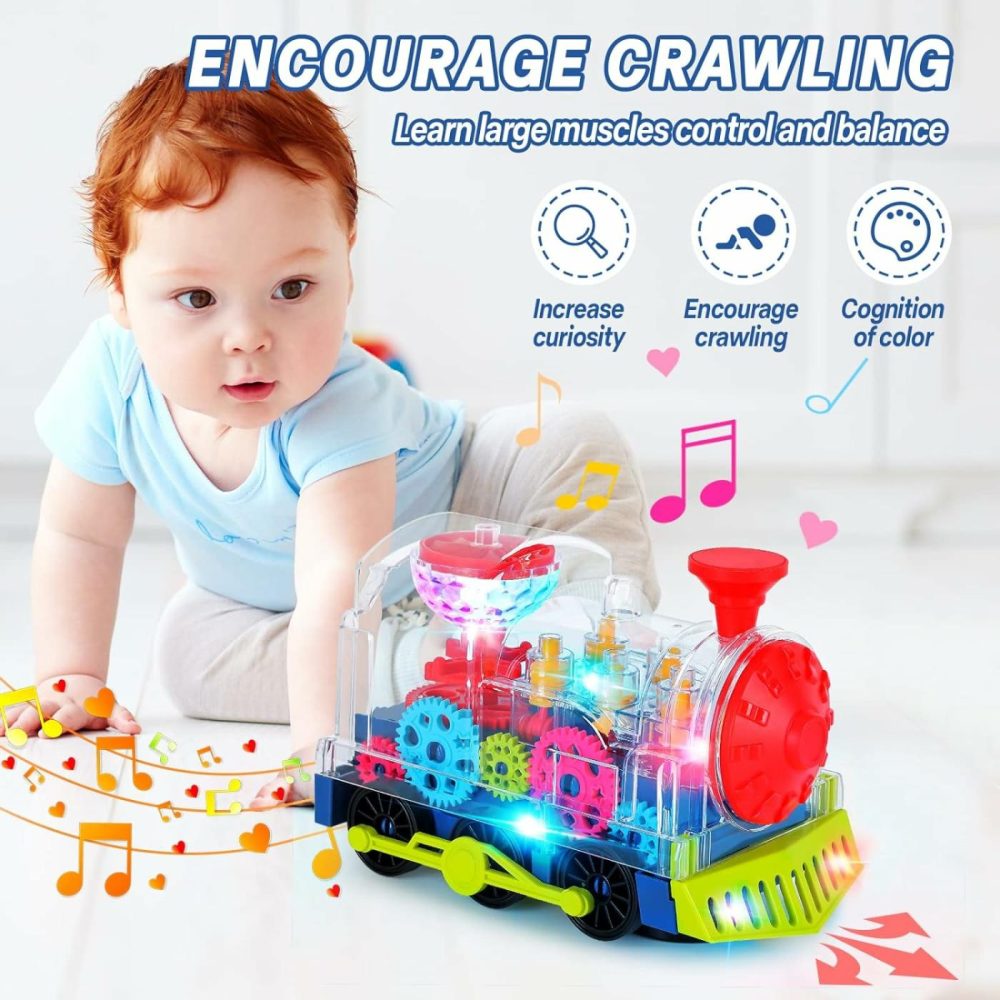 Baby Crawling Toys  Toddler Toys For Age 1 2 3 With Electronic Light & Sound Music  Light Up Train Toys Early Educational Tummy Time Toys Christmas Birthday Gifts For Boys Girls  |  Musical Toys All Toys