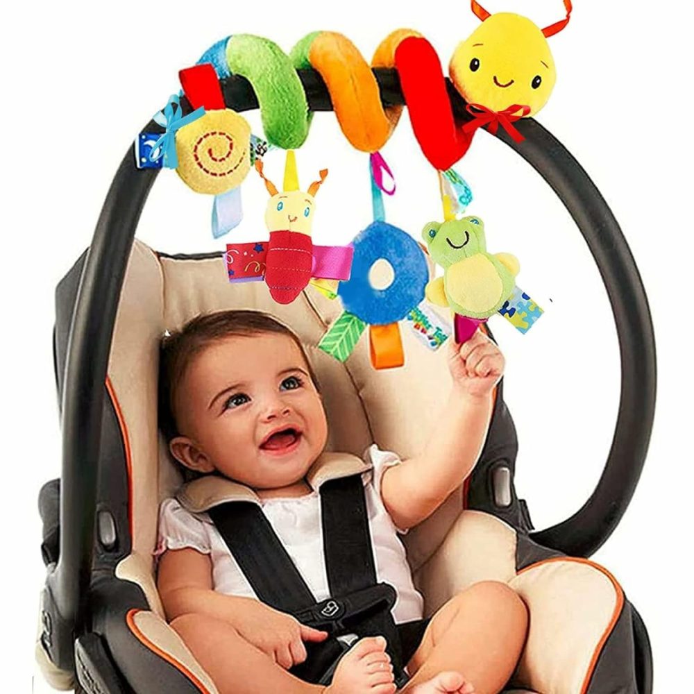 Baby Crib Hanging Rattles Toys – Infant Baby Worm Crib Bed Around Rattle Bell Cartoon Insect Spiral Hanging Toy With Ringing Bell For Infants Bed Stroller Car Seat Bar For Babies Boys And Girls  |  Car Seat & Stroller Toys All Toys Car Seat & Stroller Toys