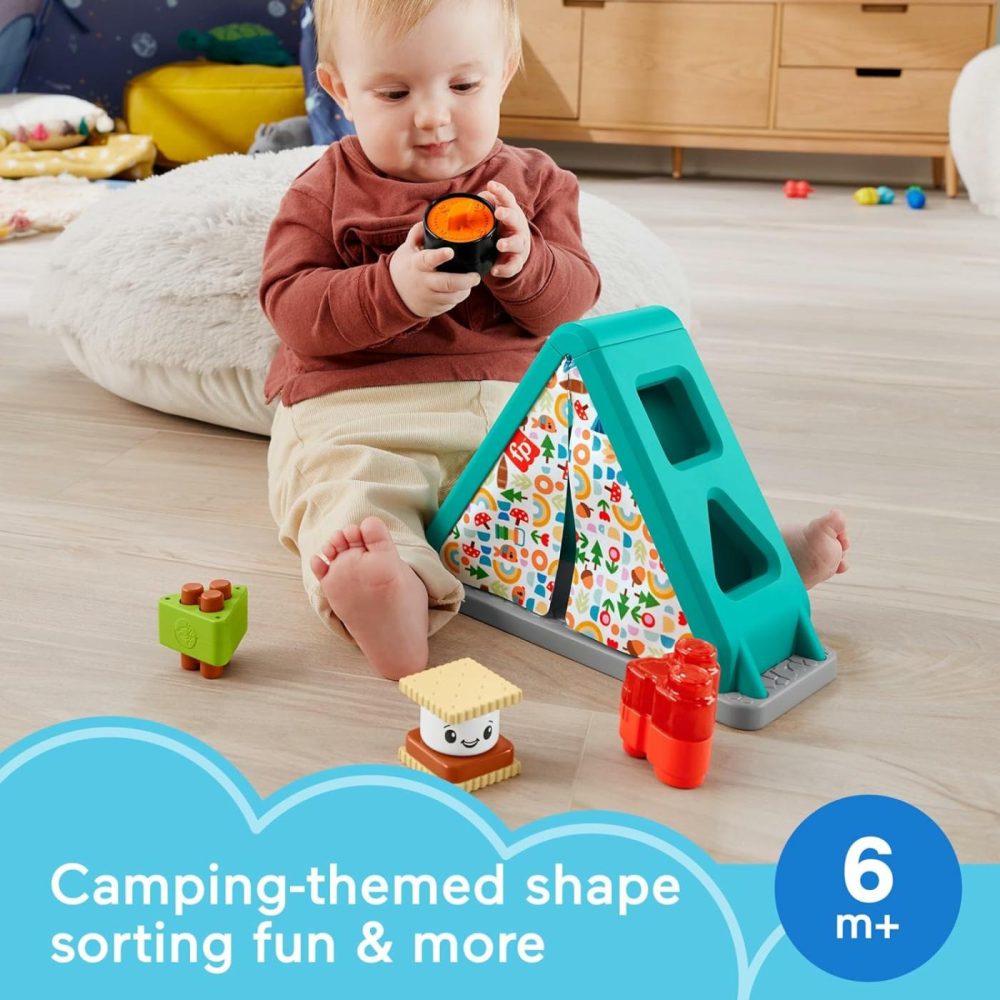 Baby Developmental Toy S’More Shapes Camping Tent Block Sorting Activity For Infants Ages 6+ Months  |  Sorting & Stacking Toys All Toys Sorting & Stacking Toys