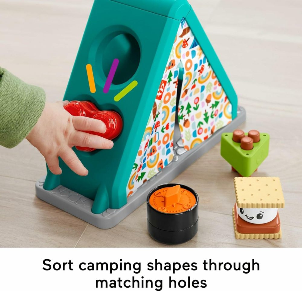 Baby Developmental Toy S’More Shapes Camping Tent Block Sorting Activity For Infants Ages 6+ Months  |  Sorting & Stacking Toys All Toys Sorting & Stacking Toys