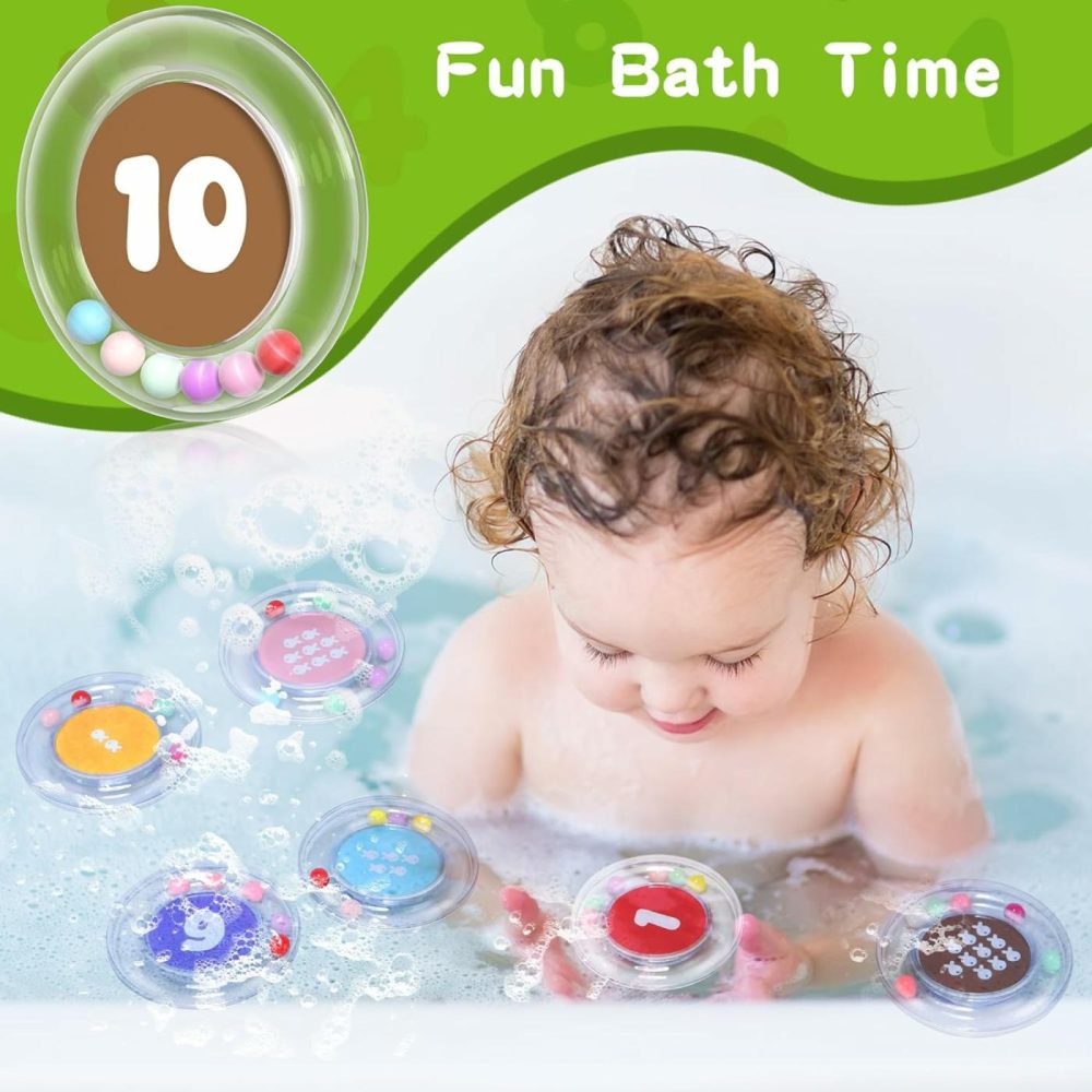 Baby Floating Bath Toys With Storage 10Pcs Bathtub Toys Nmuber Set Mold Free Bath Toys Pool Toy Shower Toy Preschool Learning Number Toys For Kids Age 1-3 Educational Toys  |  Bath Toys All Toys Bath Toys