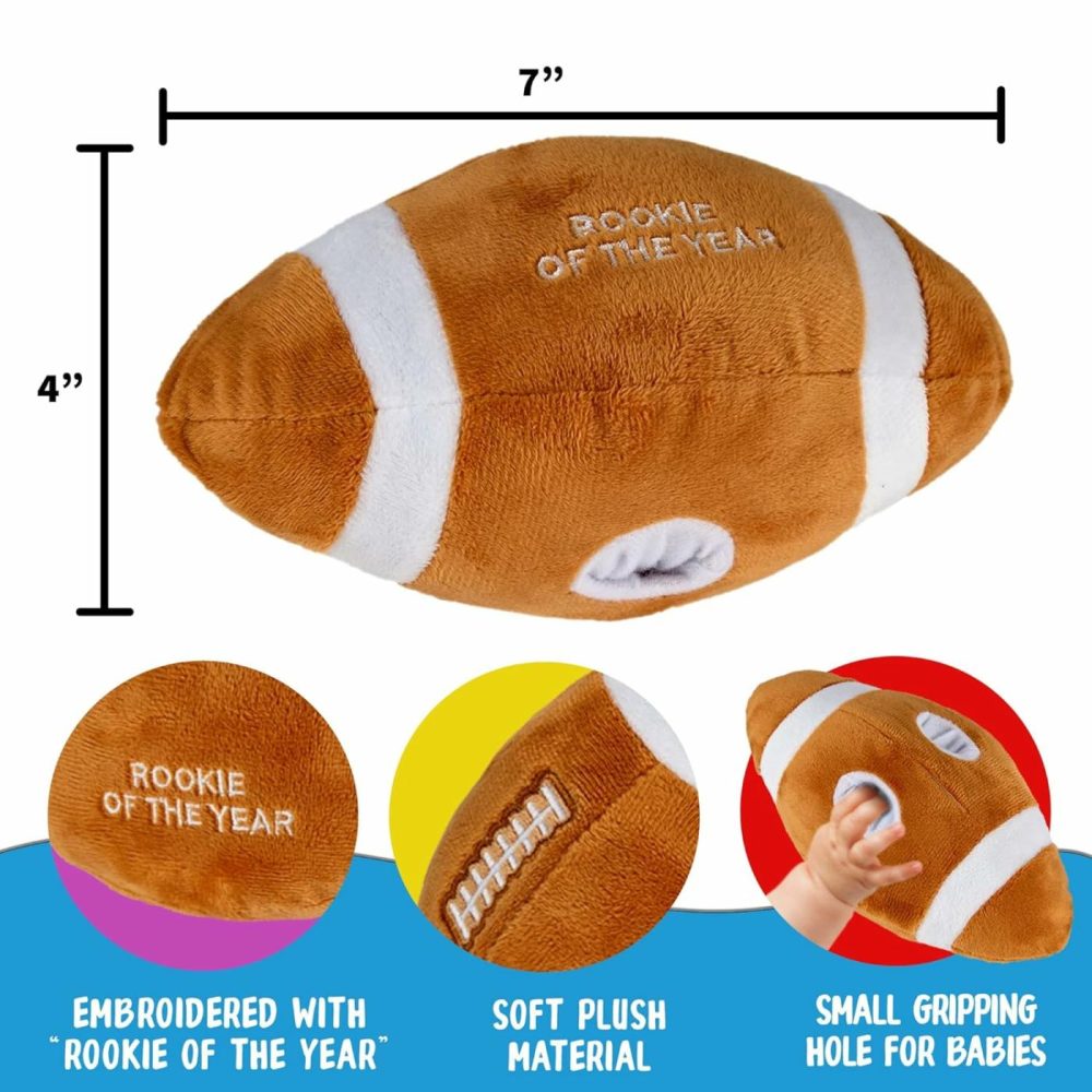 Baby Football Plush Rattle – Baby Boy Stuff For Gifts  Toddler Football Toys  Baby Rattles & Plush Rings  Engaging Learning For Boys And Girls – Ages 0-36 Months  |  Rattles & Plush Rings All Toys brown