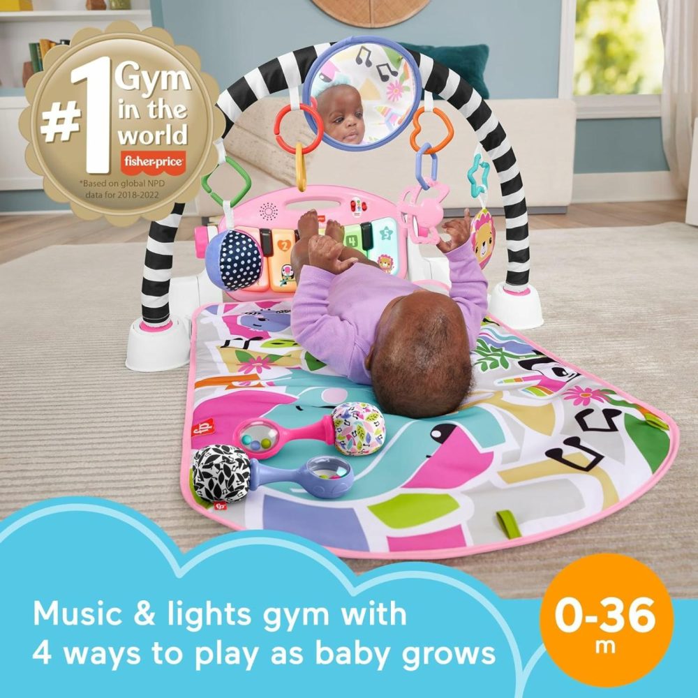 Baby Gift Set Glow And Grow Kick & Play Piano Gym Baby Playmat & Musical Toy With Smart Stages Learning Content  Plus 2 Maracas For Ages 0+ Months  Pink  |  Musical Toys All Toys New Pink + Maracas