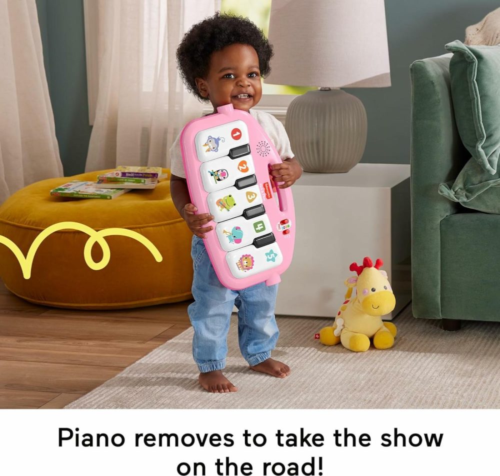 Baby Gift Set Glow And Grow Kick & Play Piano Gym Baby Playmat & Musical Toy With Smart Stages Learning Content  Plus 2 Maracas For Ages 0+ Months  Pink  |  Musical Toys All Toys New Pink + Maracas