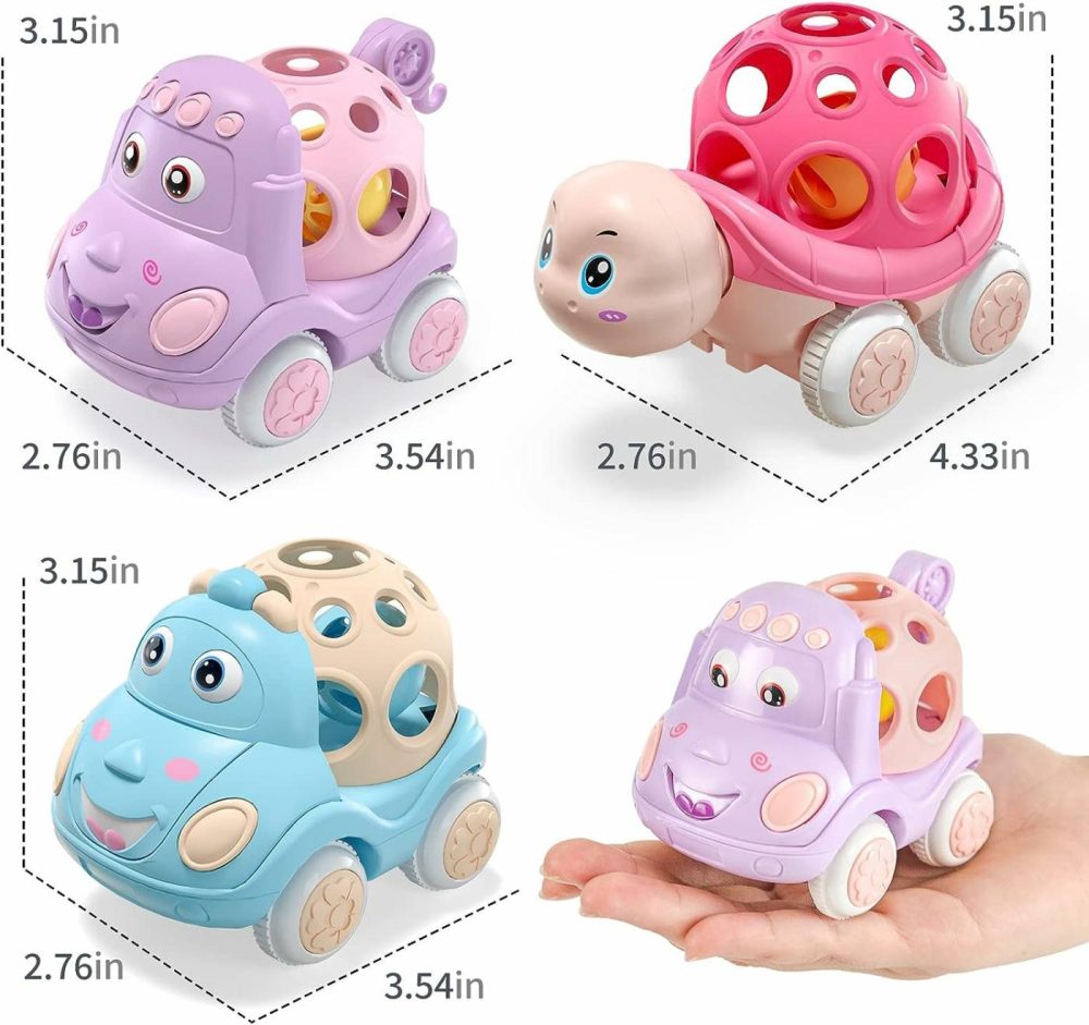 Baby Girl Toy Cars For Babies  Pink Car Toys For Baby Girls Gifts  Toy Car For Infant Toddler Girl  Push And Go Trucks Rattles Soft Rattle Car For Toddlers Infants Gift  |  Rattles & Plush Rings All Toys Rattles & Plush Rings