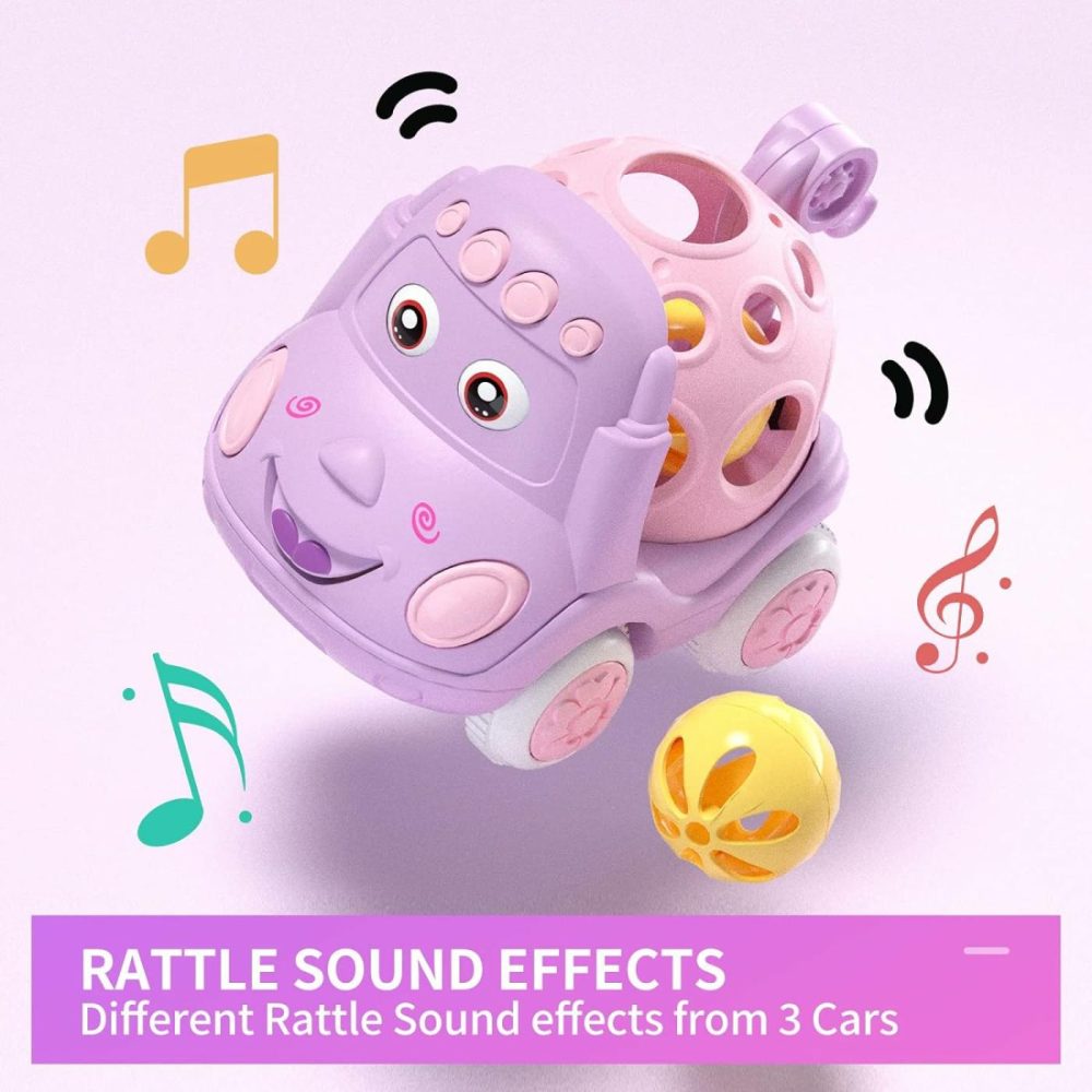 Baby Girl Toy Cars For Babies  Pink Car Toys For Baby Girls Gifts  Toy Car For Infant Toddler Girl  Push And Go Trucks Rattles Soft Rattle Car For Toddlers Infants Gift  |  Rattles & Plush Rings All Toys Rattles & Plush Rings