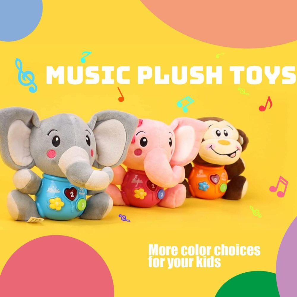 Baby Girl Toys 0-6 Months Baby Boy Infant Girls Gifts Musical Toys For Newborn Girl Toys 0-3 Month Plush Elephant Toy Infant Toys 6-12 Months Newborn Baby Easter Gifts For Girls  |  Musical Toys All Toys Pink Baby Plush Elephant