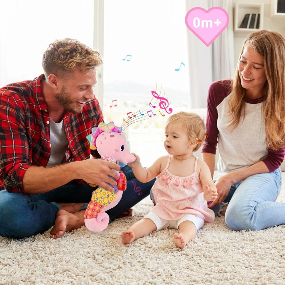 Baby Girl Toys 0-6 Months,Infant Musical Stuffed Animals Soft Toy With Bright Colors,Crinkle Sound Paper  Multi-Textures & Rattles,Baby Newborn Toys For 0 3 6 9 12 Months Boy/Girls(Pink)  |  Musical Toys All Toys Pink