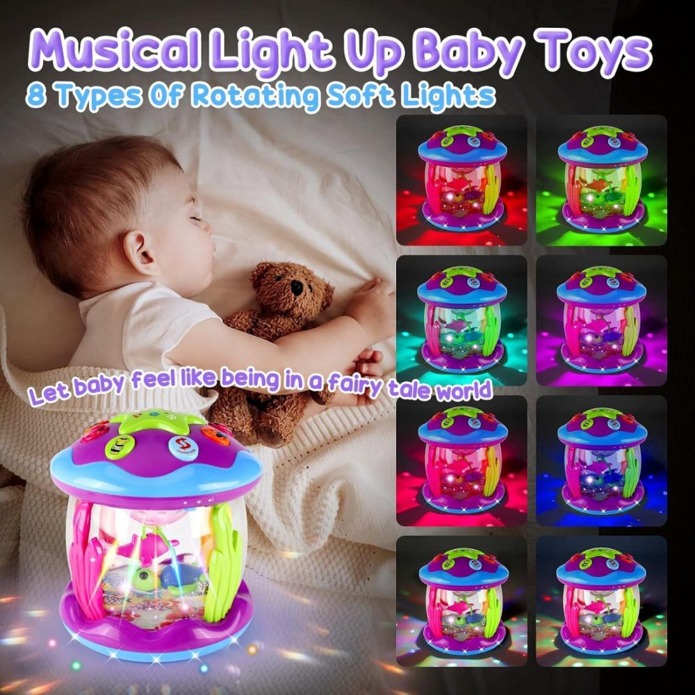 Baby Girl Toys 6-12 Months  Ocean Rotating Light Up Baby Toys 12-18 Months Musical Learning Infant Toys For 1 Year Old Girls Gifts Birthday Christmas  |  Musical Toys All Toys