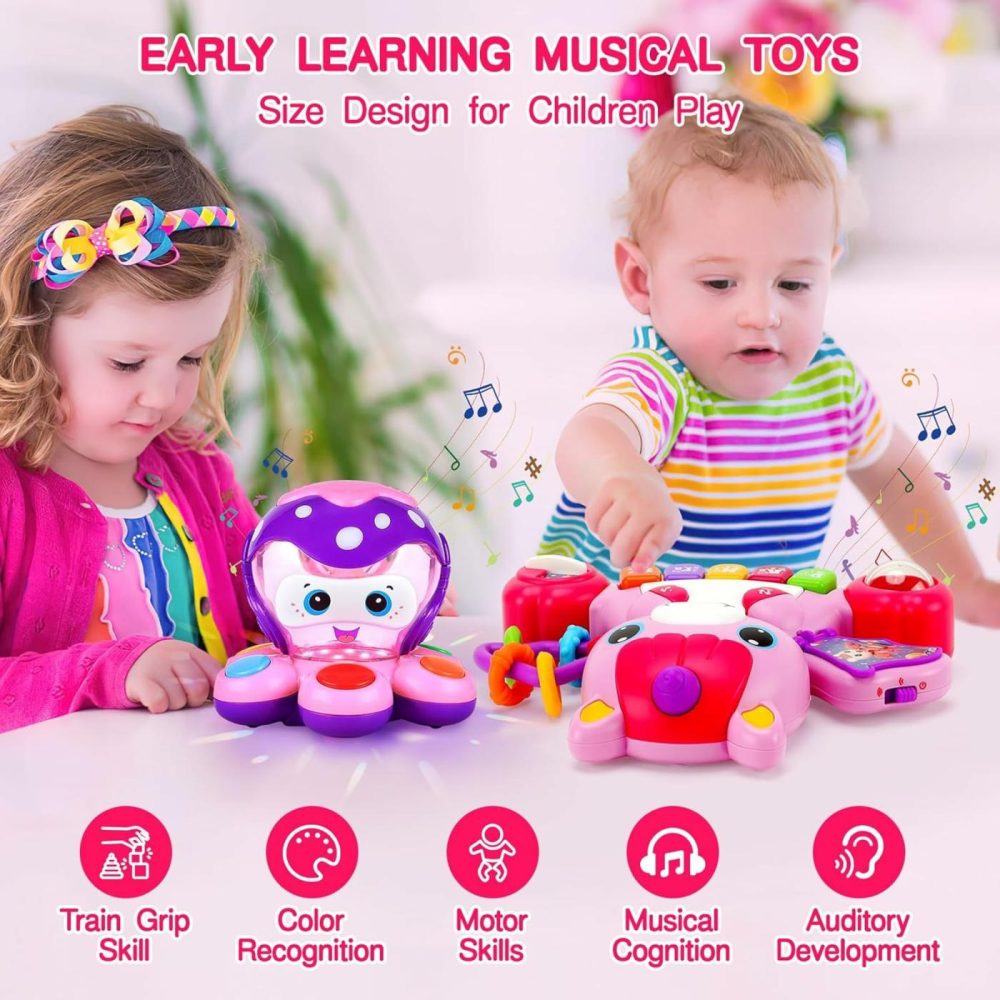 Baby Girl Toys 6-12 Months  Unicorn Baby Piano Light Up Musical Toys 12-18 Months Baby Girl Toys  Toddler Early Education Birthday Baby Girl Gifts For 1 2 3 Years Old (2Pack)  |  Musical Toys All Toys