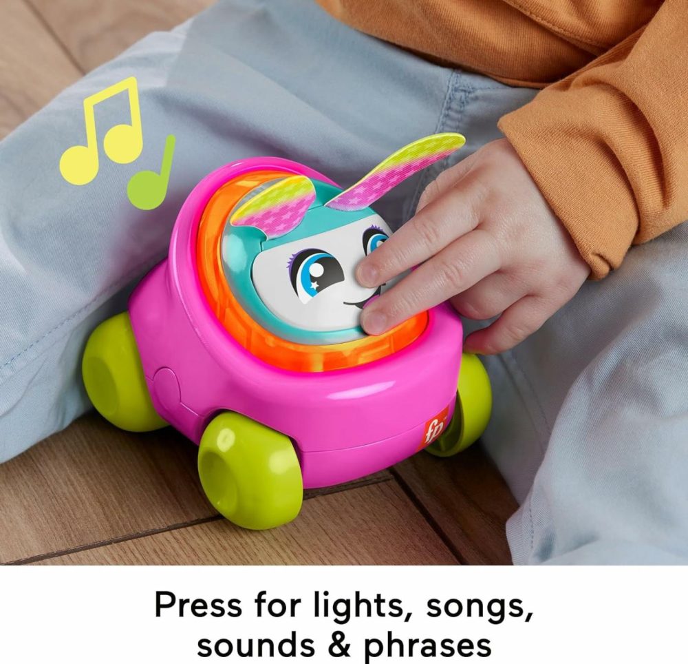 Baby Learning Toy Dj Buggy Pink Push-Along Car With Music & Lights For Crawling Play For Infants Ages 9+ Months  |  Musical Toys All Toys Pink Buggy