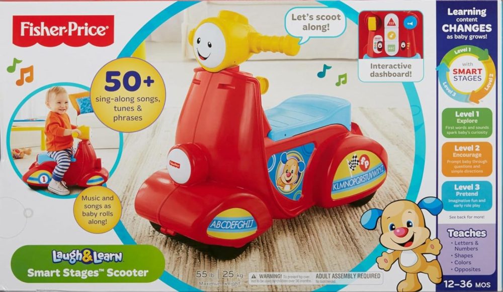 Baby Learning Toy Laugh & Learn Smart Stages Scooter Ride-On With Music For Developmental Play Toddlers Ages 1+ Years  |  Electronic Early Development Toys All Toys Electronic Early Development Toys