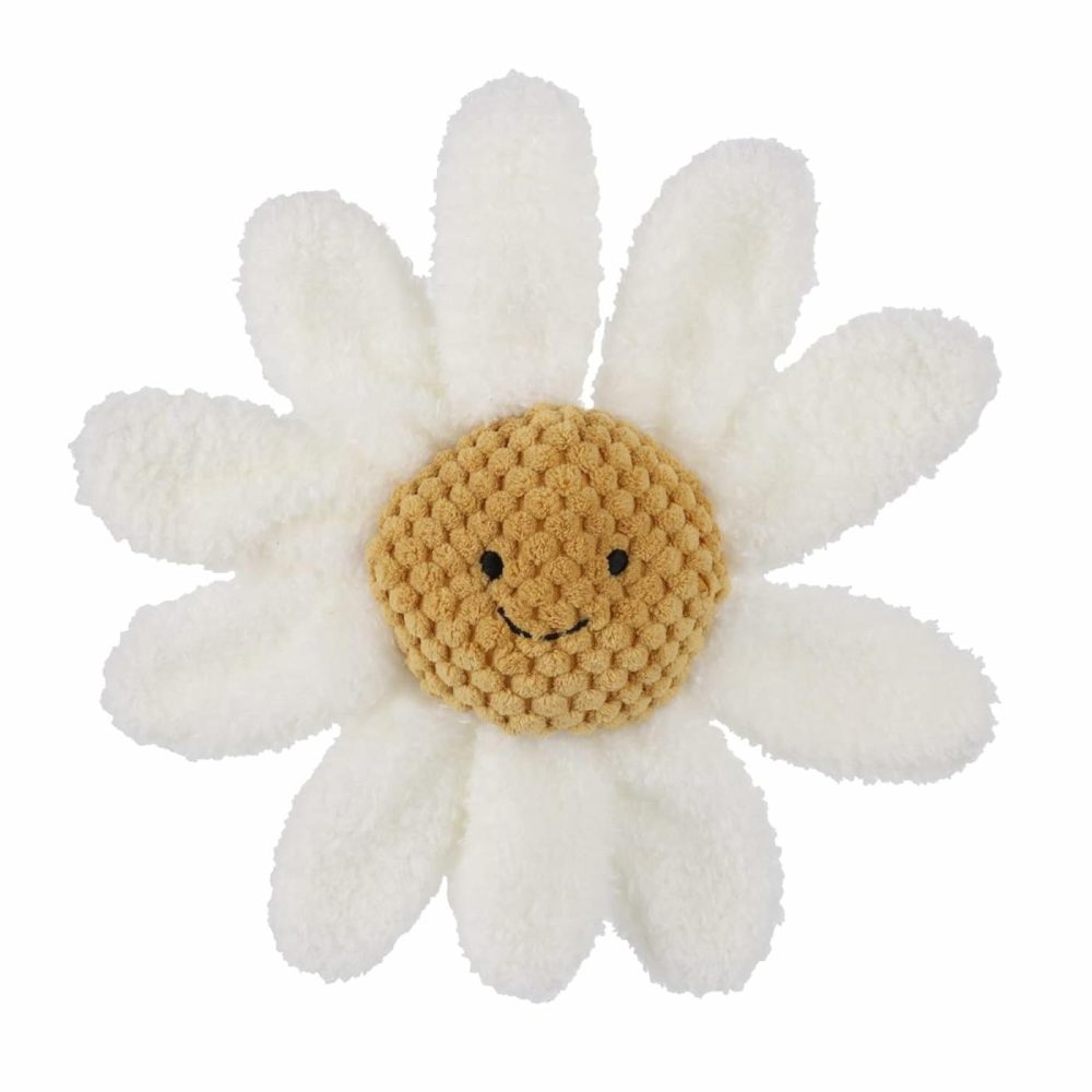 Baby Lovey Daisy Soft Rattle Toy  Plush Stuffed Flowers For Newborn Soft Hand Grip Shaker Over 0 Months (White Daisy  8.5 Inches)  |  Rattles & Plush Rings All Toys Rattles & Plush Rings