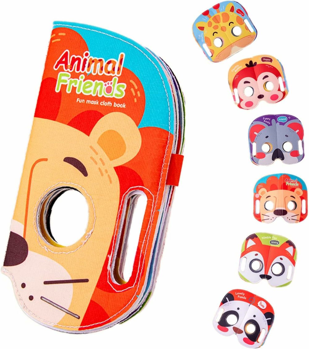 Baby Mask Books 18 Months  Sensory Baby Toys Folding Felt Educational Baby Cloth Book 18 Months Baby Birthday Gift Easter Christmas Newborn Gift (Animals)  |  Electronic Early Development Toys All Toys Electronic Early Development Toys