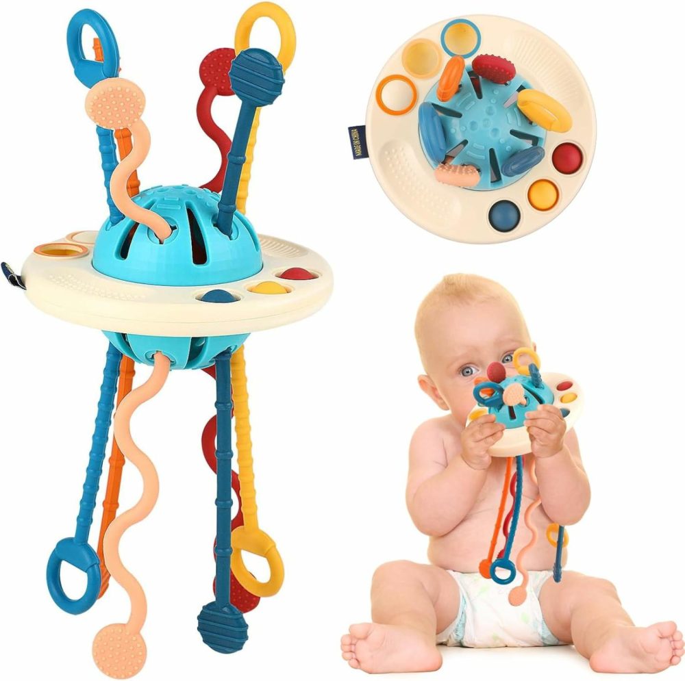 Baby Montessori Sensory Toy For Babies  Silicone Pull String Teething Toy  Baby Toys For 6-12-18 Months Newborn Boys And Girls  |  Push & Pull Toys All Toys Push & Pull Toys