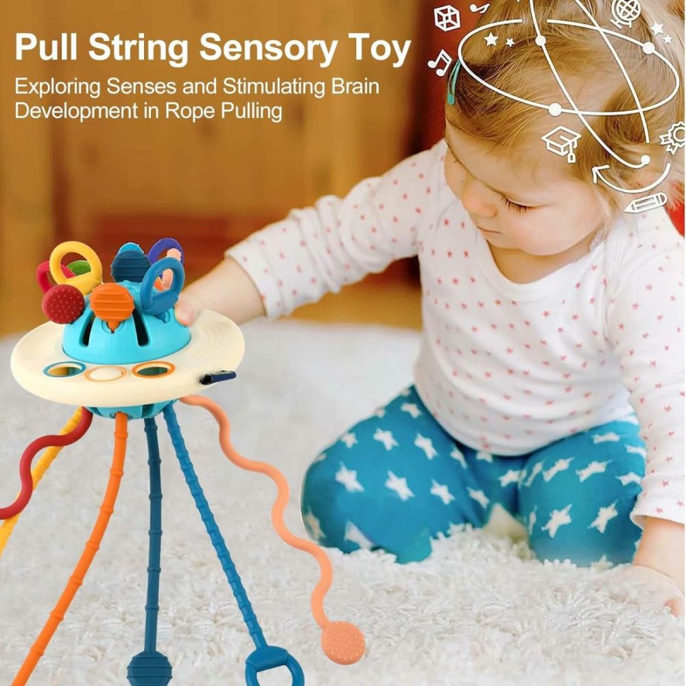 Baby Montessori Sensory Toy For Babies  Silicone Pull String Teething Toy  Baby Toys For 6-12-18 Months Newborn Boys And Girls  |  Push & Pull Toys All Toys Push & Pull Toys