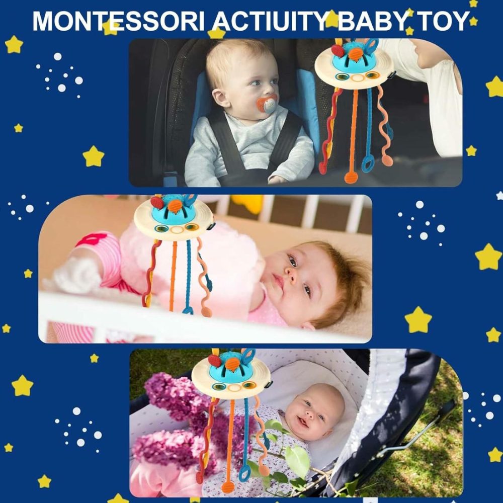 Baby Montessori Sensory Toy For Babies  Silicone Pull String Teething Toy  Baby Toys For 6-12-18 Months Newborn Boys And Girls  |  Push & Pull Toys All Toys Push & Pull Toys