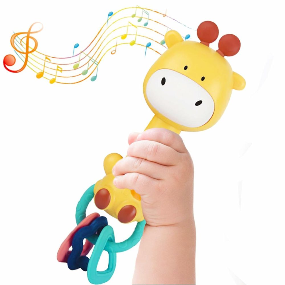 Baby Music Rattle Toy  Baby Teething Toy For Infants 6-12-18 Months Toddlers Sensory Toys Baby Boy Girl Gifts (Giraffe)  |  Rattles & Plush Rings All Toys Giraffe