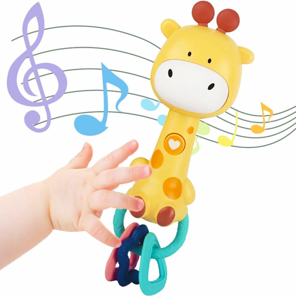 Baby Music Rattles Toy 6-12 Months  Baby Teething Toys With Music And Light  Toddler Learning Toys With Music And Light Newborn Toys Infant Baby Boy Girl Gifts (Giraffe)  |  Rattles & Plush Rings All Toys Giraffe