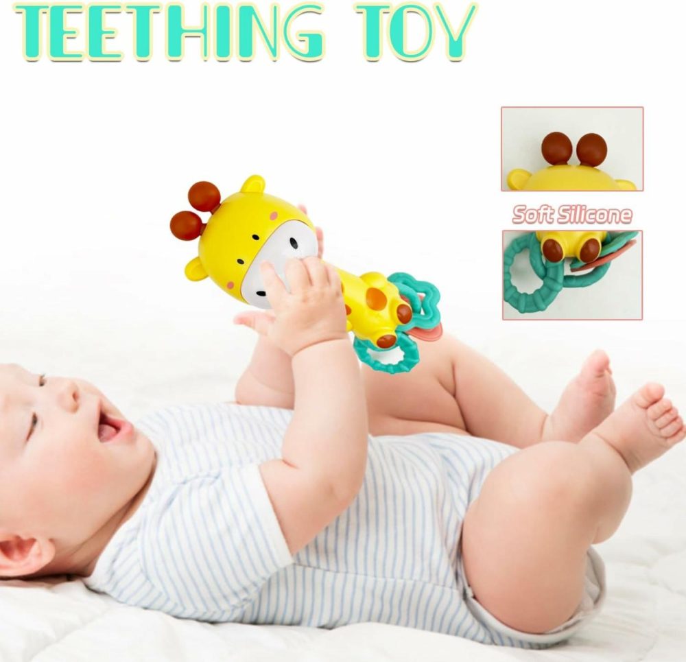 Baby Music Rattles Toy 6-12 Months  Baby Teething Toys With Music And Light  Toddler Learning Toys With Music And Light Newborn Toys Infant Baby Boy Girl Gifts (Giraffe)  |  Rattles & Plush Rings All Toys Giraffe